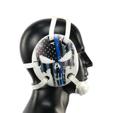 Wrestling Headgear American Flag Thin Blue Line with Digital Printing Art