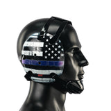 Wrestling Headgear Thin Blue Line American Flag Digital Printing Art