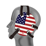 Wrestling headgear with American flag wraps