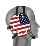 Wrestling headgear with American flag wraps