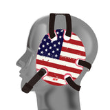 Wrestling headgear with American flag wraps