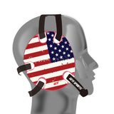 Wrestling headgear with American flag wraps