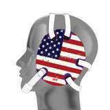 Wrestling headgear with American flag wraps