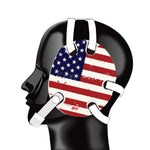 Wrestling headgear with American flag wraps