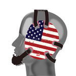 Wrestling headgear with American flag wraps