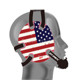 Wrestling headgear with American flag wraps