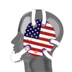 Wrestling headgear with American flag wraps