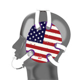 Wrestling headgear with American flag wraps