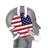 Wrestling headgear with American flag wraps