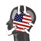 Wrestling headgear with American flag wraps