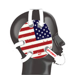 Wrestling headgear with American flag wraps