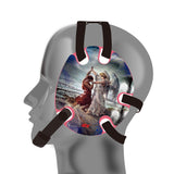 Wrestling headgear with Jacob Wrestled God delcas