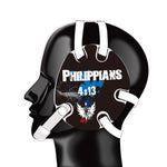 Wrestling headgear with Phil 4-13 Blue delcas