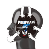 Wrestling headgear with Phil 4-13 Blue delcas