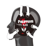 Wrestling headgear with Phil 4-13 Red delcas