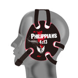 Wrestling headgear with Phil 4-13 Red delcas