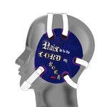 Wrestling headgear with Psalm 144 Blue delcas