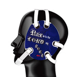 Wrestling headgear with Psalm 144 Blue delcas