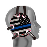 Wrestling Headgear with Thin Blue Line American Flag Wrap