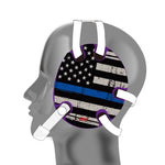 Wrestling Headgear with Thin Blue Line American Flag Wrap