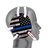 Wrestling Headgear with Thin Blue Line American Flag Wrap