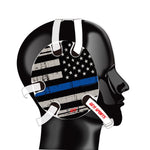 Wrestling Headgear with Thin Blue Line American Flag Wrap