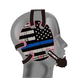 Wrestling Headgear with Thin Blue Line American Flag Wrap