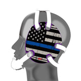 Wrestling Headgear with Thin Blue Line American Flag Wrap