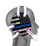 Wrestling Headgear with Thin Blue Line American Flag Wrap