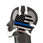 Wrestling Headgear with Thin Blue Line American Flag Wrap