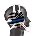 Wrestling Headgear with Thin Blue Line American Flag Wrap