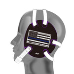 Wrestling headgear with USA Blue flag Decals