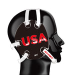 Wrestling headgear with USA Blue flag Decals