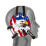 Wrestling headgear with USA and Eagles Flag delcas