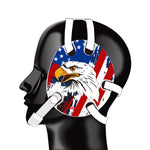 Wrestling headgear with USA and Eagles Flag delcas