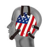 Wrestling Headgear with USA Flag Stickers