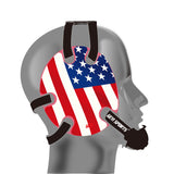 Wrestling Headgear with USA Flag Stickers