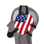 Wrestling Headgear with USA Flag Stickers