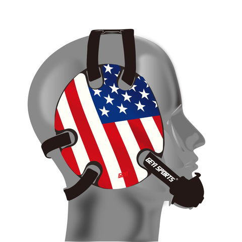 Wrestling Headgear with USA Flag Stickers