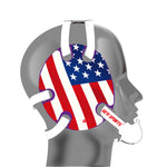 Wrestling Headgear with USA Flag Stickers