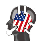 Wrestling Headgear with USA Flag Stickers