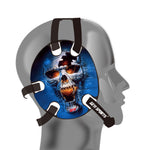 Wrestling headgear Blue Fire Skull Stickers