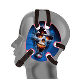 Wrestling headgear Blue Fire Skull Stickers