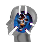 Wrestling headgear Blue Fire Skull Stickers