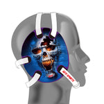 Wrestling headgear Blue Fire Skull Stickers