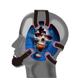 Wrestling headgear Blue Fire Skull Stickers