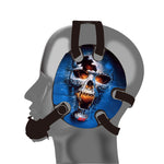 Wrestling headgear Blue Fire Skull Stickers