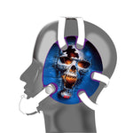 Wrestling headgear Blue Fire Skull Stickers