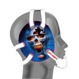 Wrestling headgear Blue Fire Skull Stickers