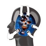 Wrestling headgear Blue Fire Skull Stickers